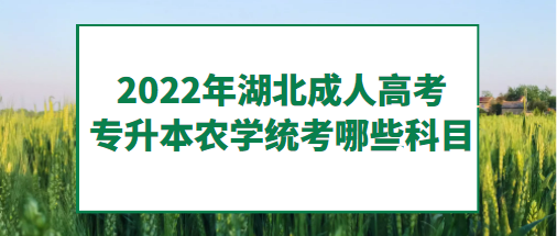 2022年湖北成人高考專升本農(nóng)學(xué)-統(tǒng)考哪些科目? 2022年湖北成人高考專升本農(nóng)學(xué)-統(tǒng)考哪些科目?